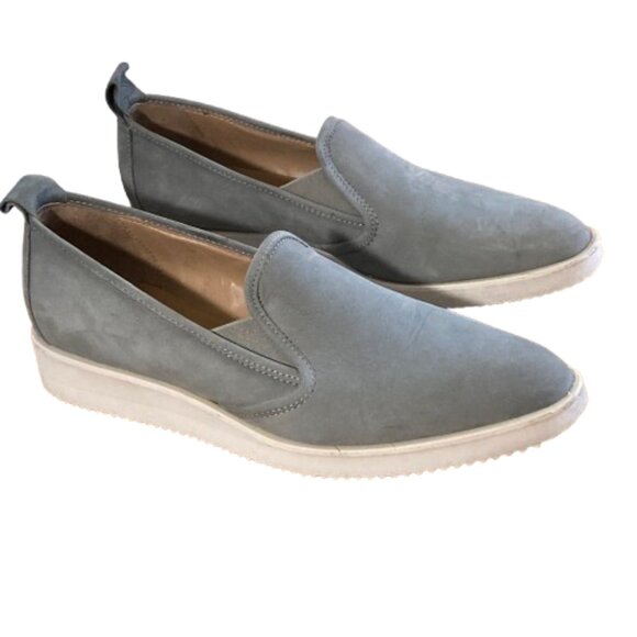 Everlane Street Loafers SALE! Gray Nubuck Italian Almond Toe Slip On Flat Sz 10. - Picture 2 of 10